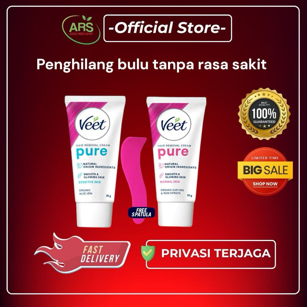 VEET Penghilang Bulu Ketiak Veet Hair Removal Cream Normal & Sensitive Skin - 25gr | Kulit Halus & L