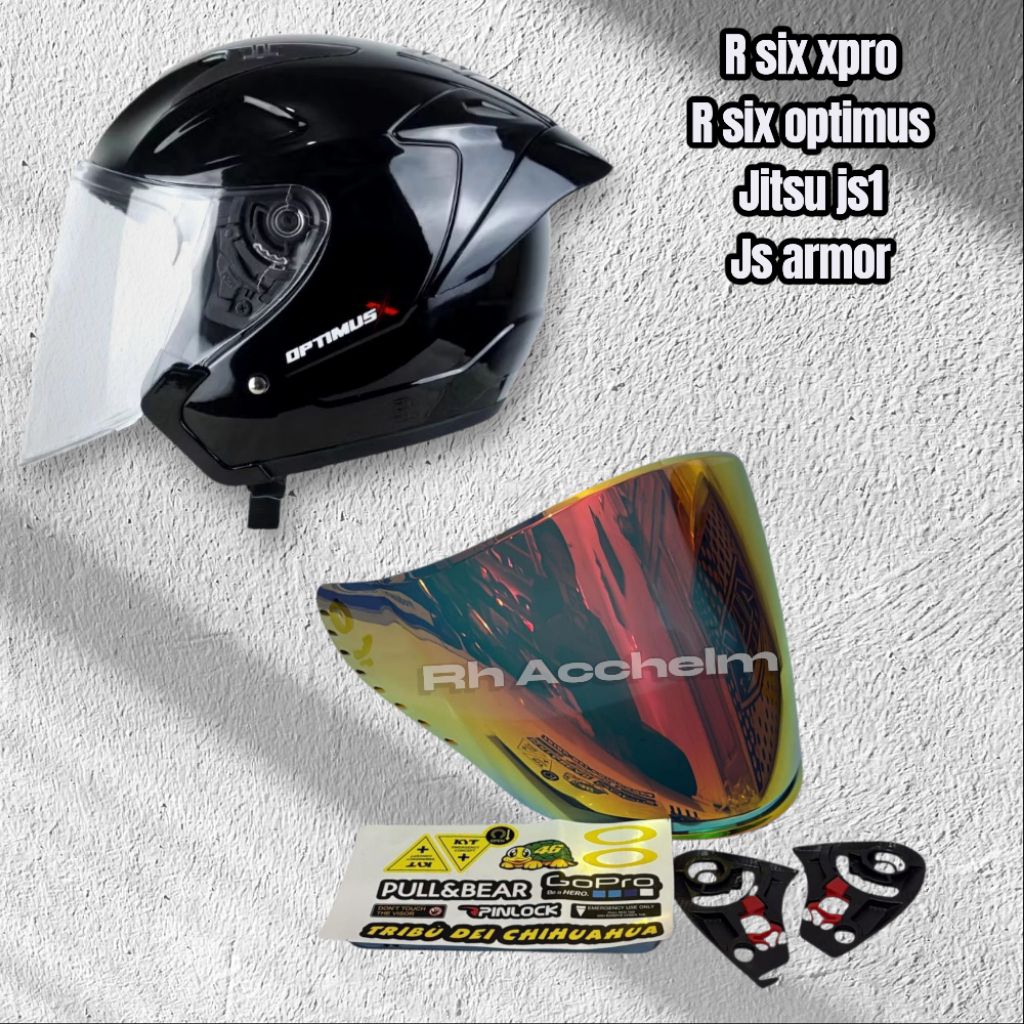 FLAT VISOR HELM R SIX X PRO, R SIX OPTIMUS|VISOR R SIX EVEREST KACA HELM R SIX KIRANA by norisk