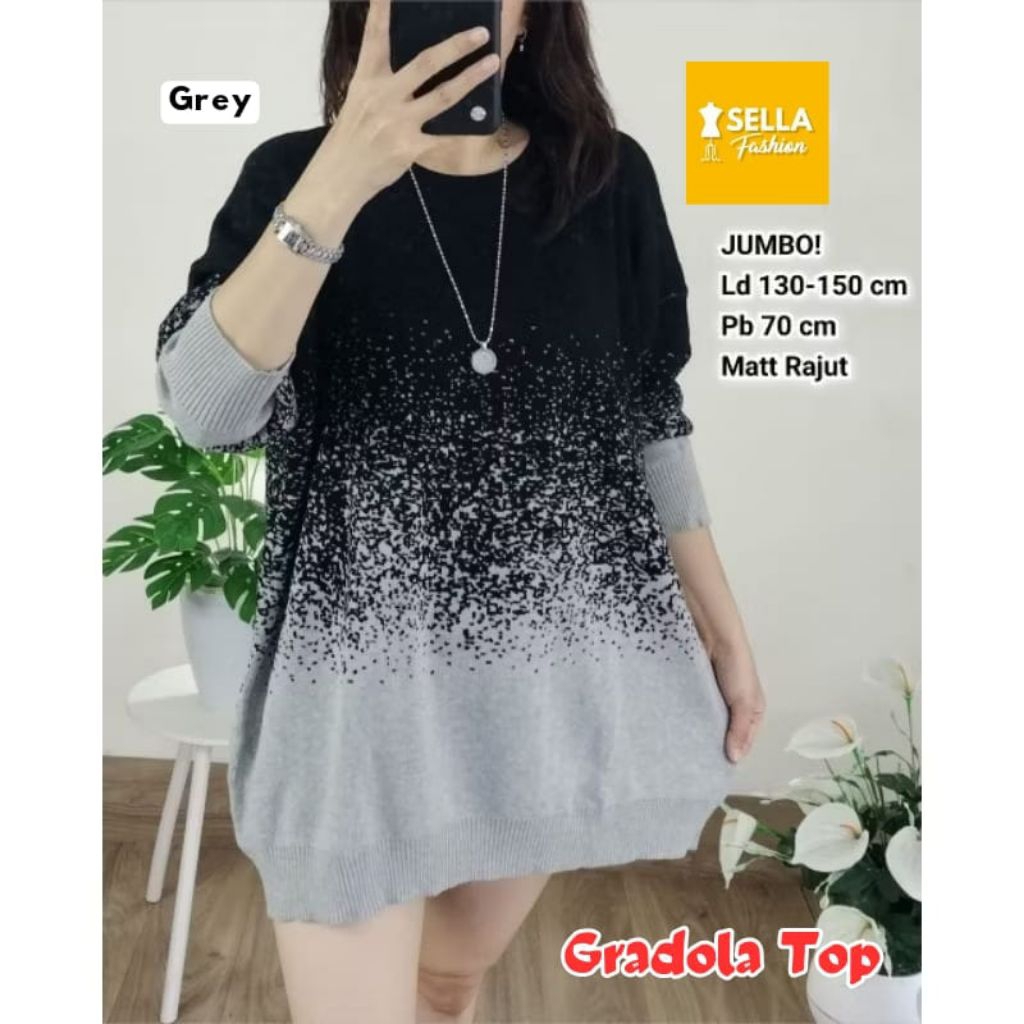 Gradasi Top Atasan Rajut Terbaru Blouse Rajut Jumbo Atasan Wanita Jumbo