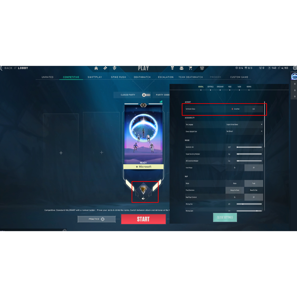 Valorant Ready Compe , Rank Bronze 2 Polos