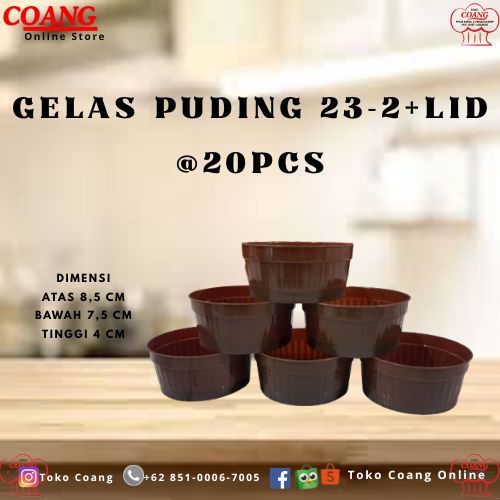 GELAS PUDING 23-2 PP + LID / THINWALL PUDING MINI 100 ML @20 PCS