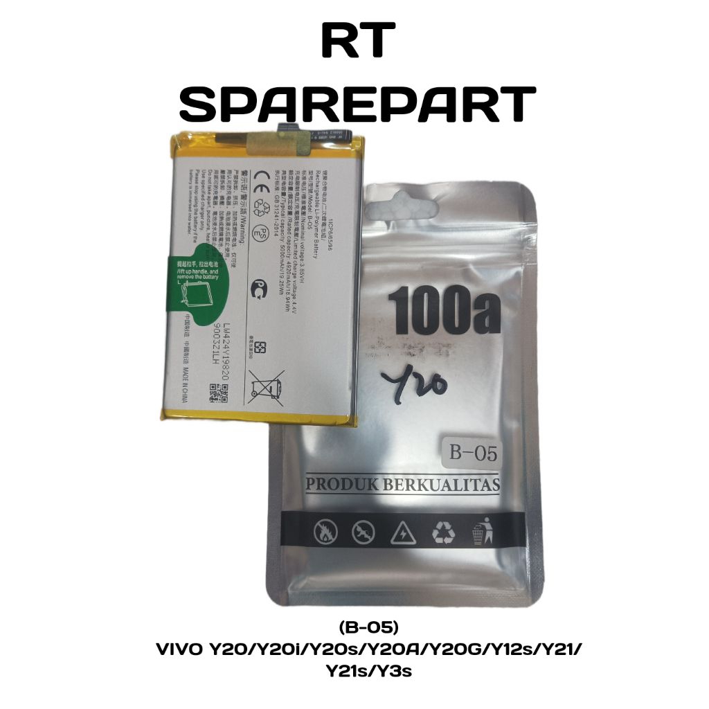 BATTERY ORIGINAL 100a (B-05) Vivo Y20Vivo Y20iVivo Y20s
Vivo Y20A
Vivo Y20G
Vivo Y12s
Vivo Y21
Vivo 