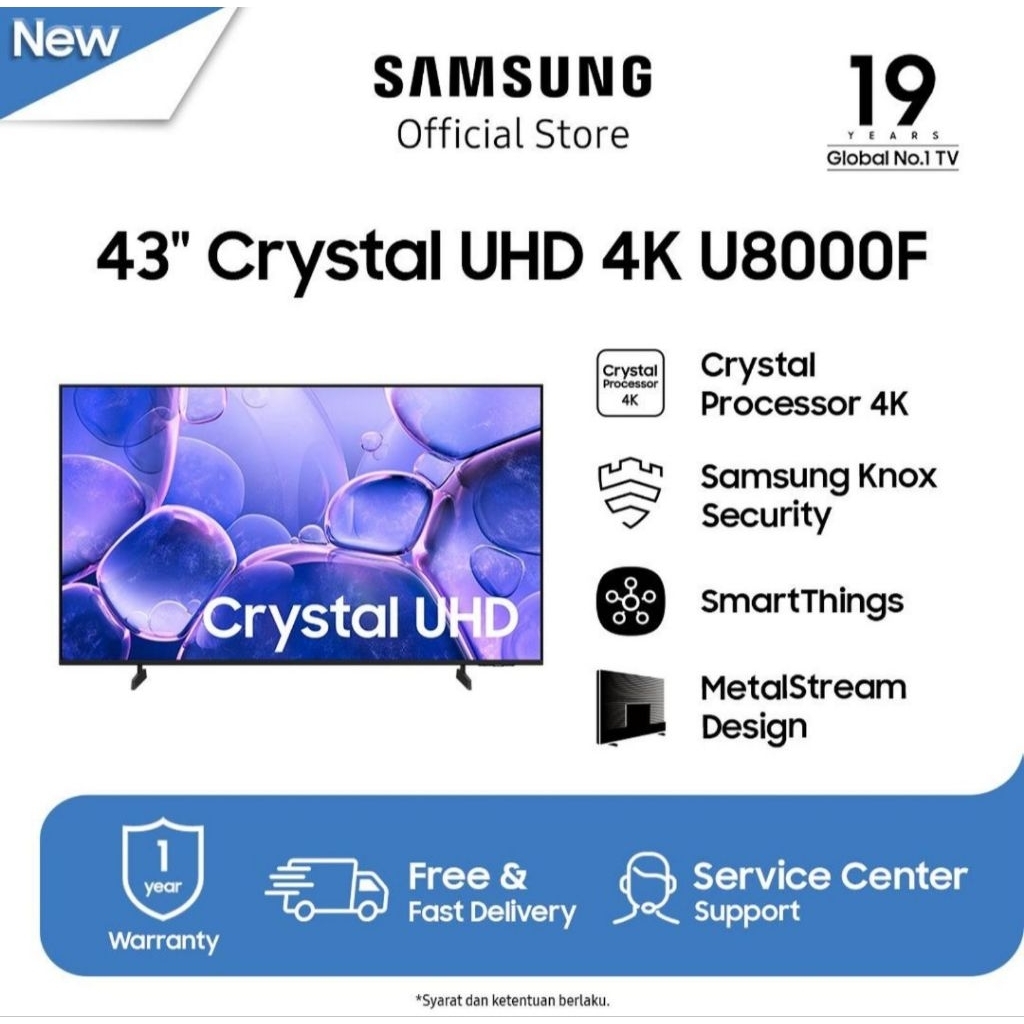 TV LED SAMSUNG 43 INCH 43U8000F SMART TV 4K