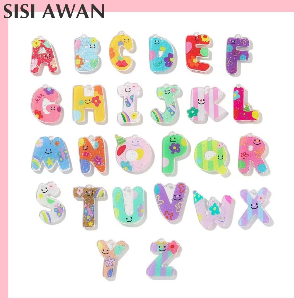 [1PCS] Huruf Huruf Akrilik Gantungan Tas gantungan kunci Liontin Huruf Akrilik