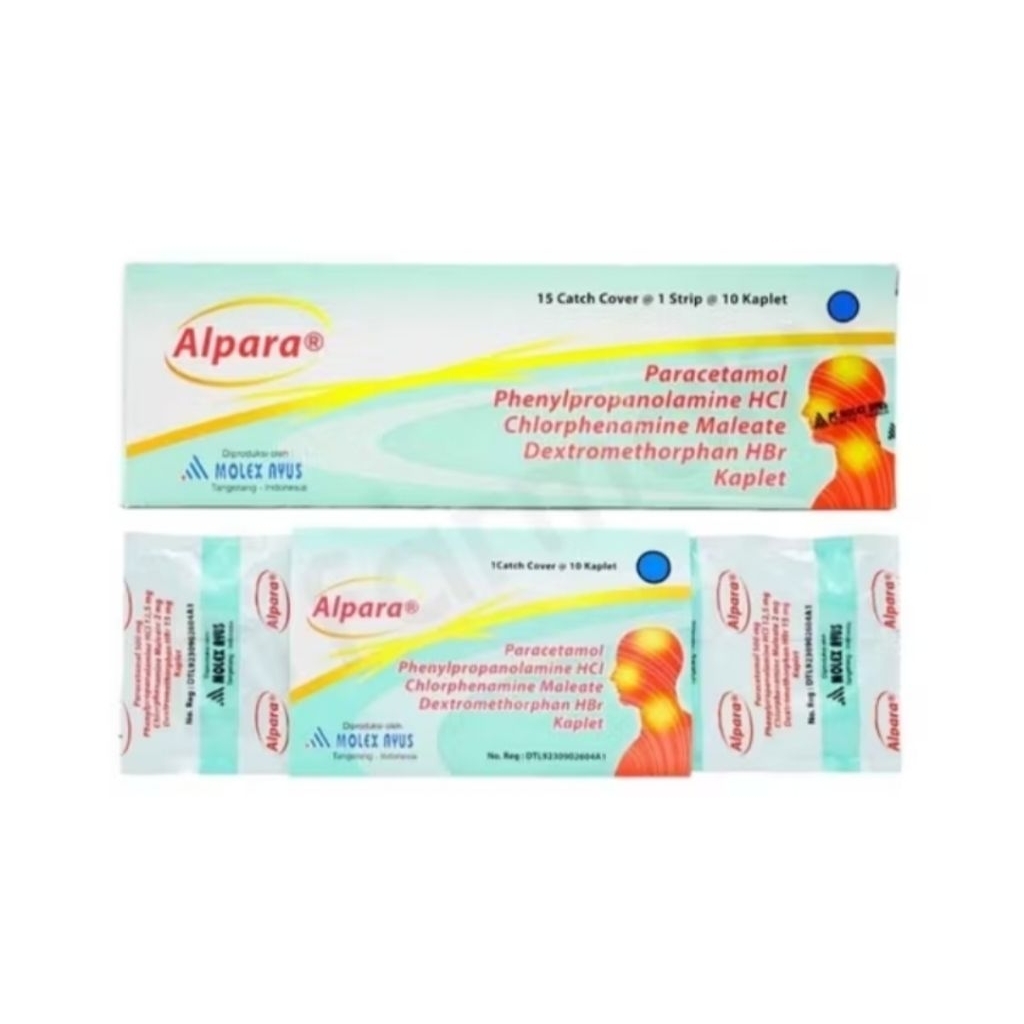 Alpara Strip 10Tablet - Mengobati Gejala Flu Seperti Demam, Batuk, Pilek & Hidung Tersumbat