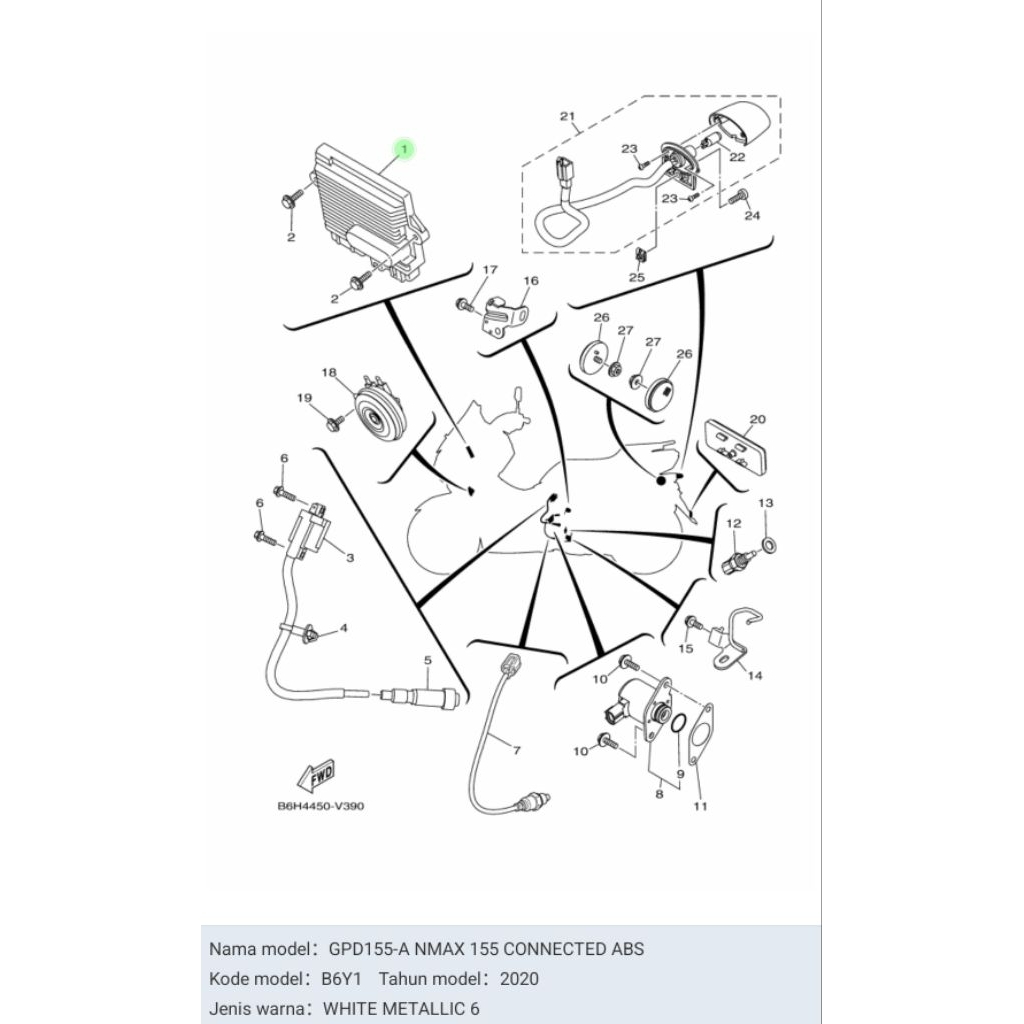 SGCU NMAX CONNECTED ABS 2020 ASLI ORI YAMAHA B6Y H594A 70