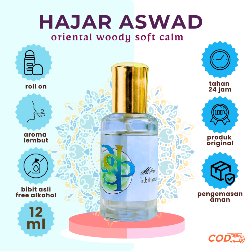 Parfum Hajar Aswad Original Roll On 12ml - Al Hajar Aswad
