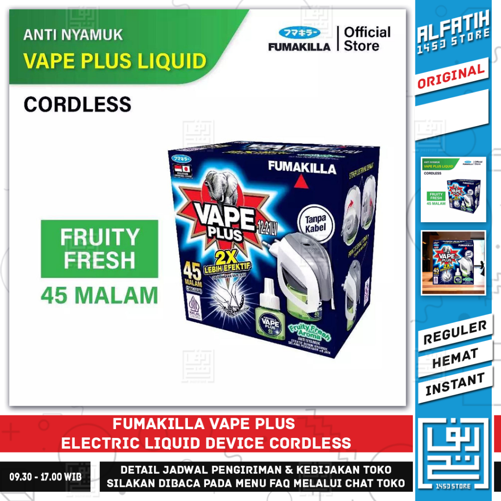 FUMAKILLA VAPE PLUS  Electric Liquid Device Cordless - Obat Nyamuk Elektrik (ALAT TANPA KABEL + REFI