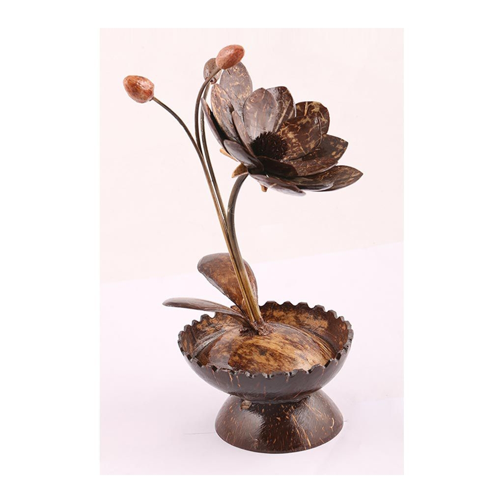 C003 Kerajinan bunga hias dari batok kelapa