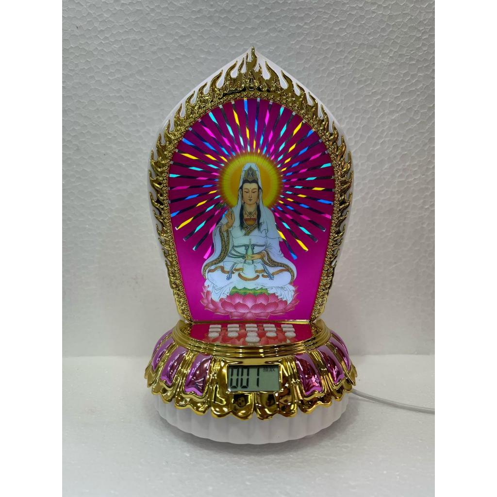 Lampu tape nyanyi Kwan Im putar isi 128 lagu buddhist bersinar pelangi