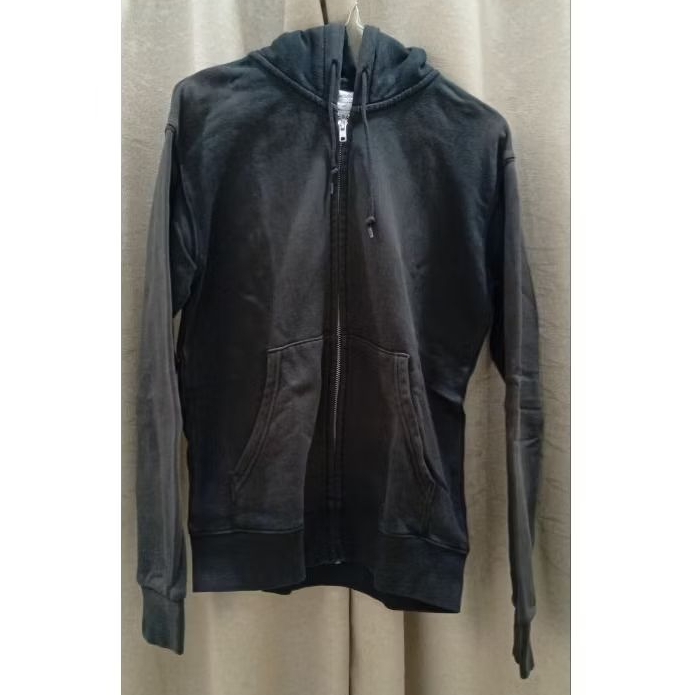 hoodie zipper hitam preloved