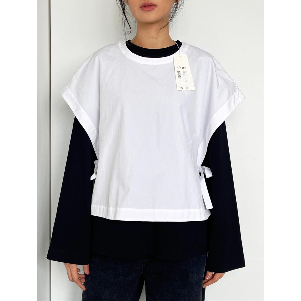 new arket side-tie vest 100% cotton // white