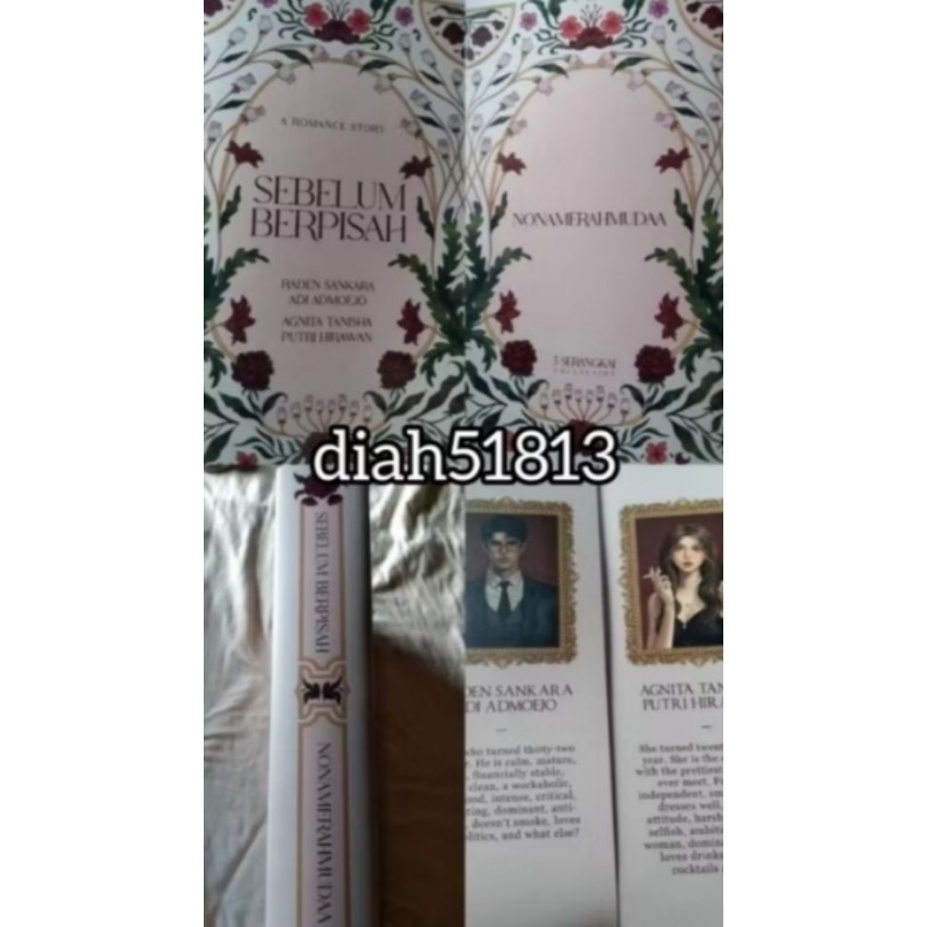 Buku Novel Sebelum Berpisah - Nonamerahmudaa (Hardcover dengan Limited Printed Edges) (Bekas / Prelo