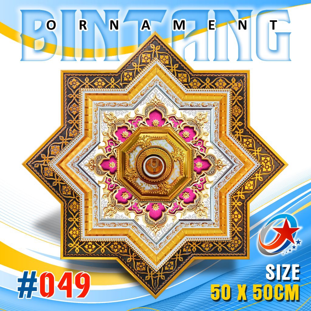 Ornamen lampu plafon pvc 50x50cm doble pigura