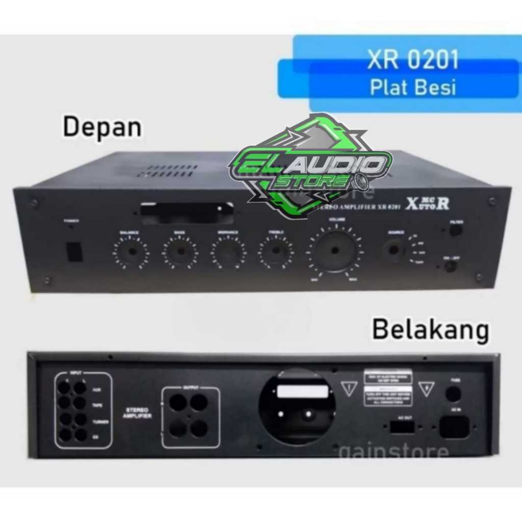 Bok Power Ampli XR-0201 + USB / Box Amplifier XR 0201Bahan Plat Tebal