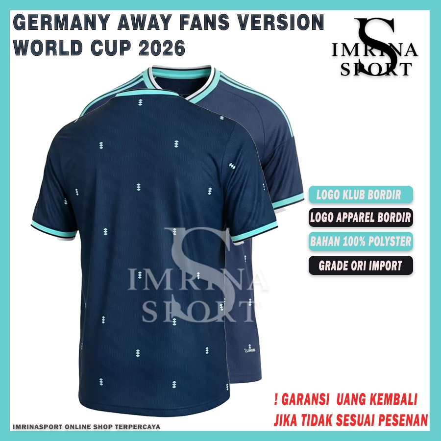 [ READY STOK  ] Jersey Bola Piala Dunia 2026 Jerman_Away Fans Version Import - Jersey Bola Negara Pi