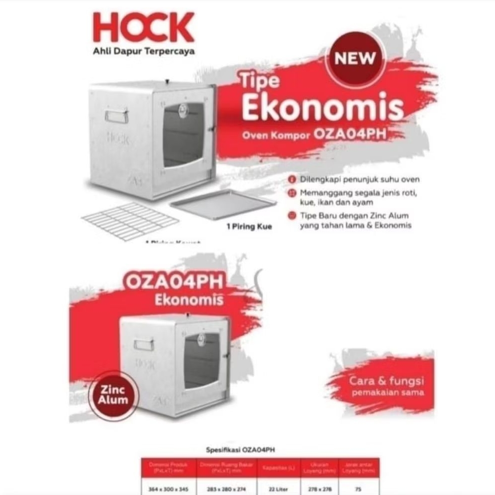 BATAM - HOCK OZA04PH oven tangkring kompor gas no 4 zink aluminium 04 putaran hawa