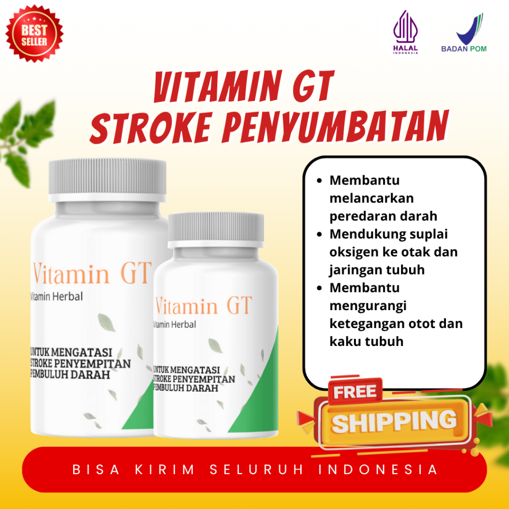 VITAMIN GT Obat Herbal Stroke Ringan Berat Kolestrol Darah Tinggi Paling Ampuh 100% Original