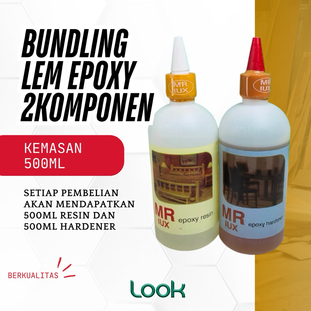 Lem Epoxy Resin Hardened MR LUX | Lem Epoxy Kemasan 500gr Perbotol