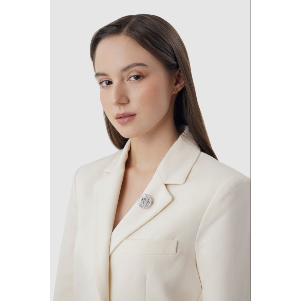 Petite Crystal Round Brooch Buttonscarves