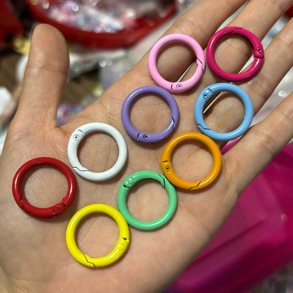 ring BULAT GANCI 20mm mix warna ring gantungan kunci o bahan besi mix warna