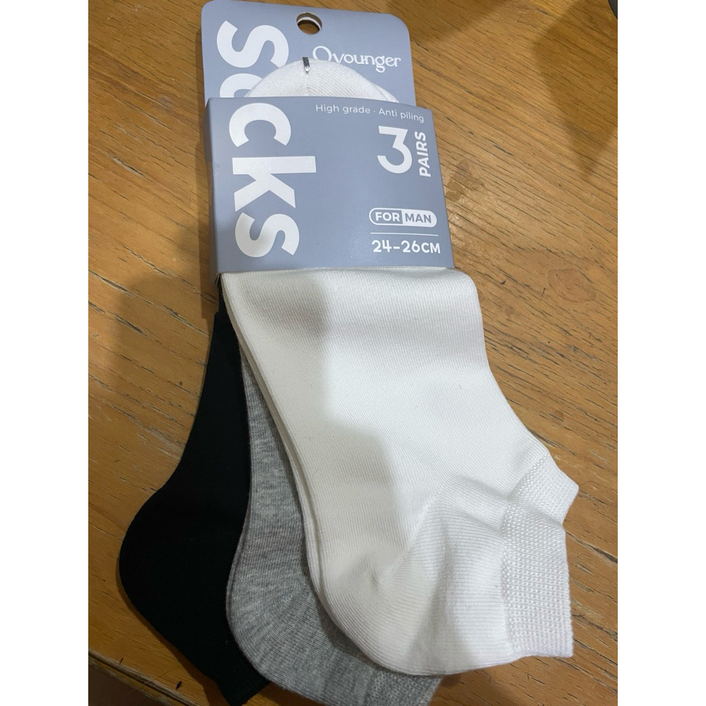 Qyounger Mix Color 3 Pairs Set Man Short Socks