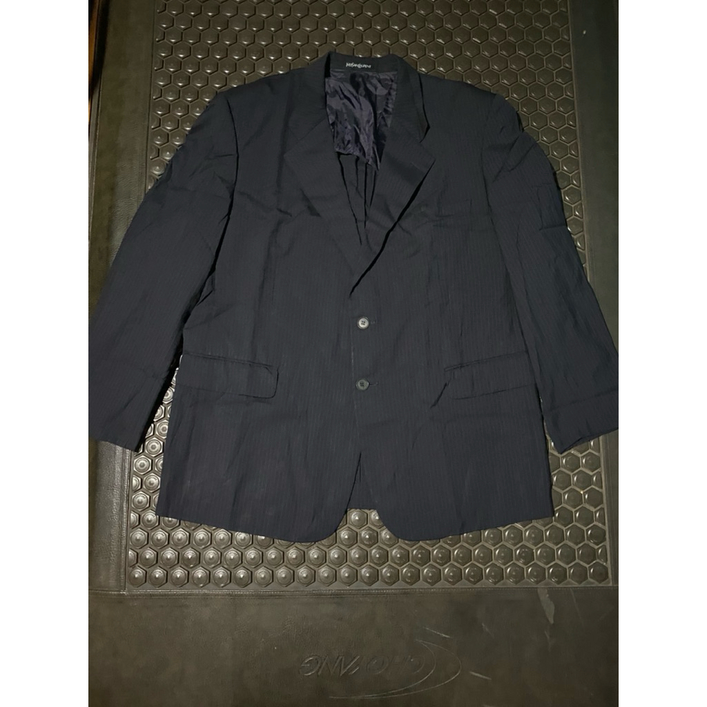 BLAZER JAS LUXURY YVES SAINT LAURENT BLUEBLACK SALUR MEWAH BRANDED