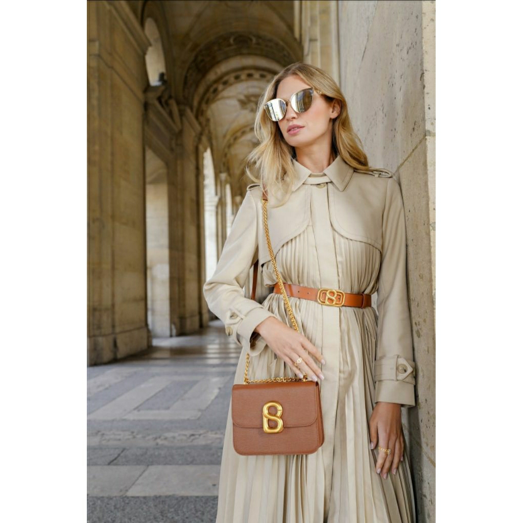 Audrey Chain Leather Bag Buttonscarves