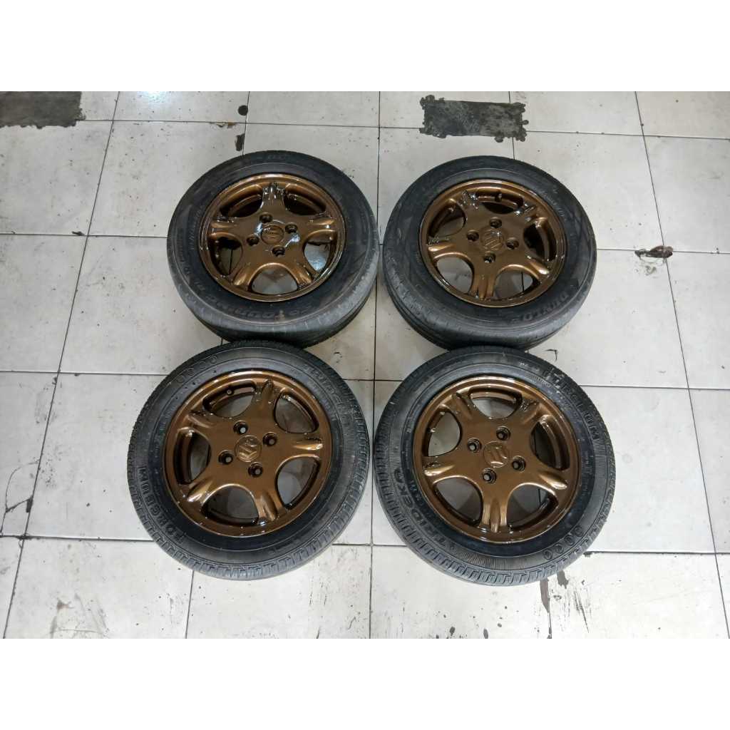 VELG MOBIL ORI STD KARIMUN RING 13 LEBAR 4,5 ET45 LUBANG BAUT PCD 4X100 BAN 165 65 R13 PELEK