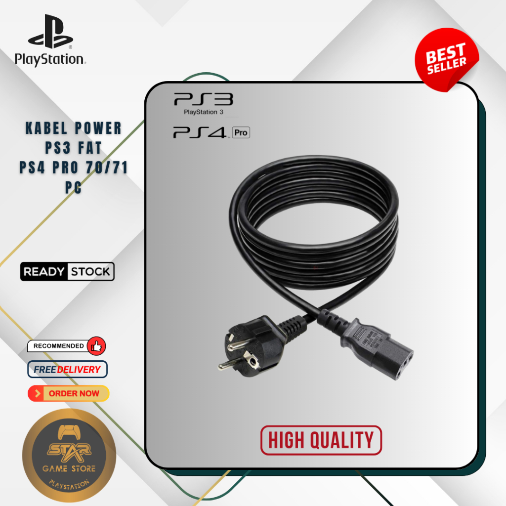 Kabel Power PS4 Pro Kabel Power original Ps4 Pro PS3 Fat