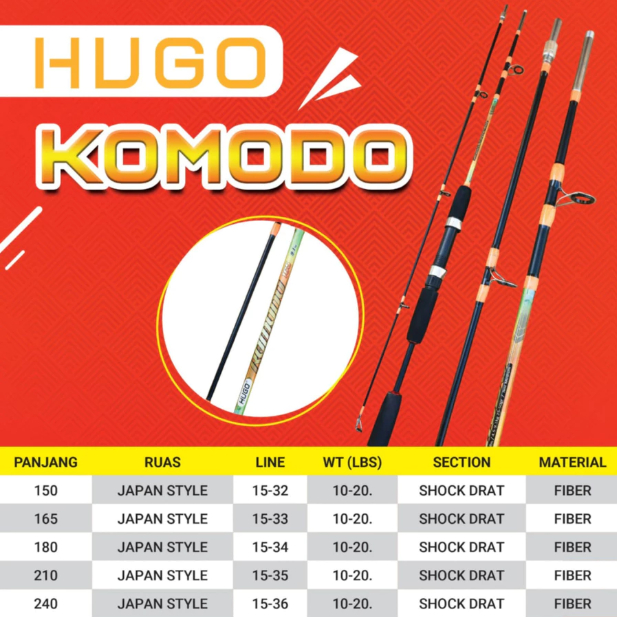 Joran Pancing Hugo Komodo 150 180 165 210 SAMBUNG 2 DRAT