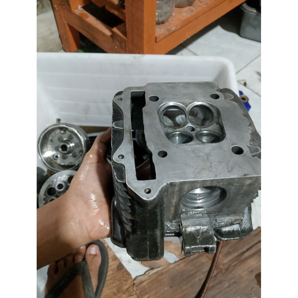 Blok Head/Blok klep Satria Fu karbu Bebasan/200cc ukuran 29/24 In&ex lurus pull corr