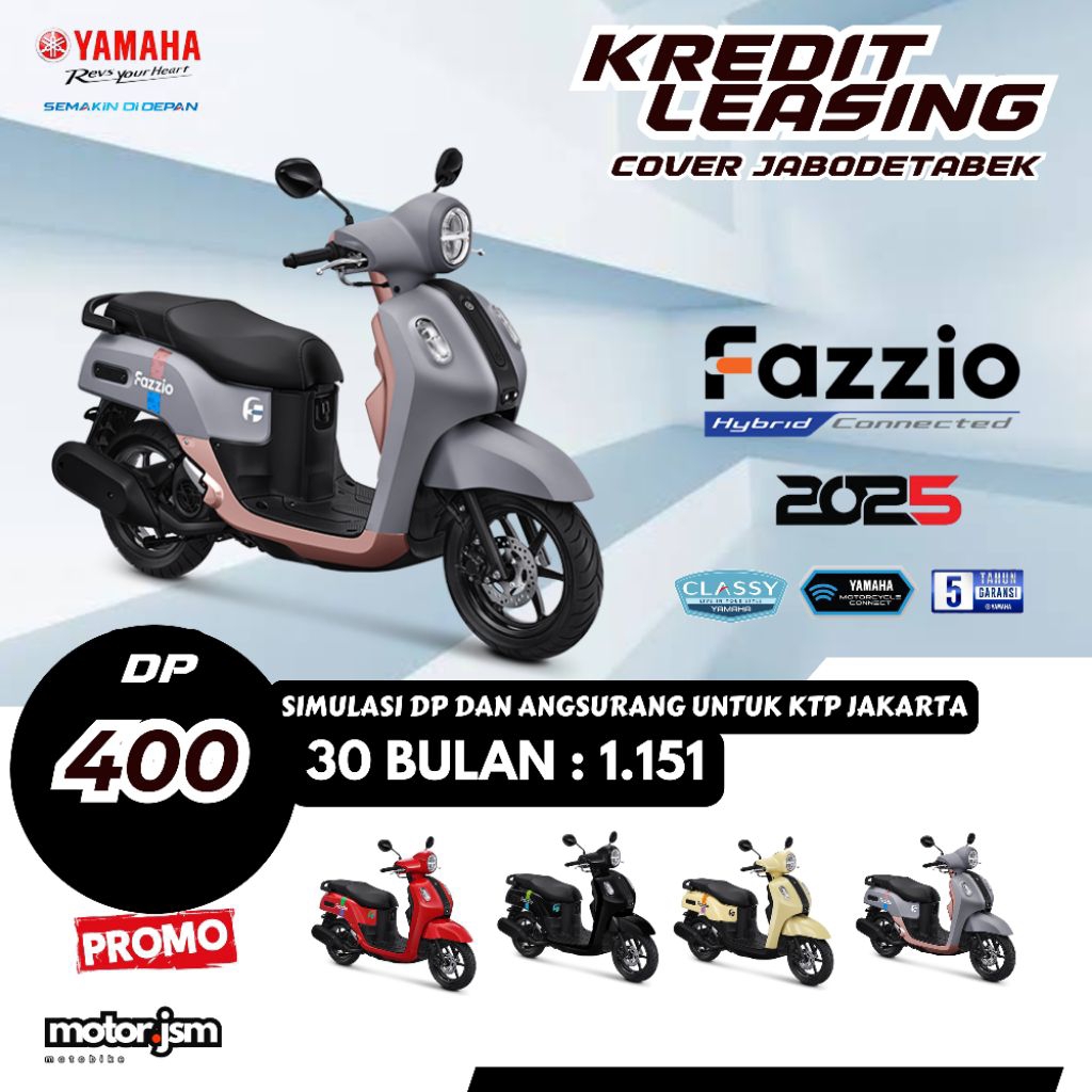 DP Motor Yamaha Fazzio Hybrid Kredit Leasing Jakarta Bekasi Depok Tangerang