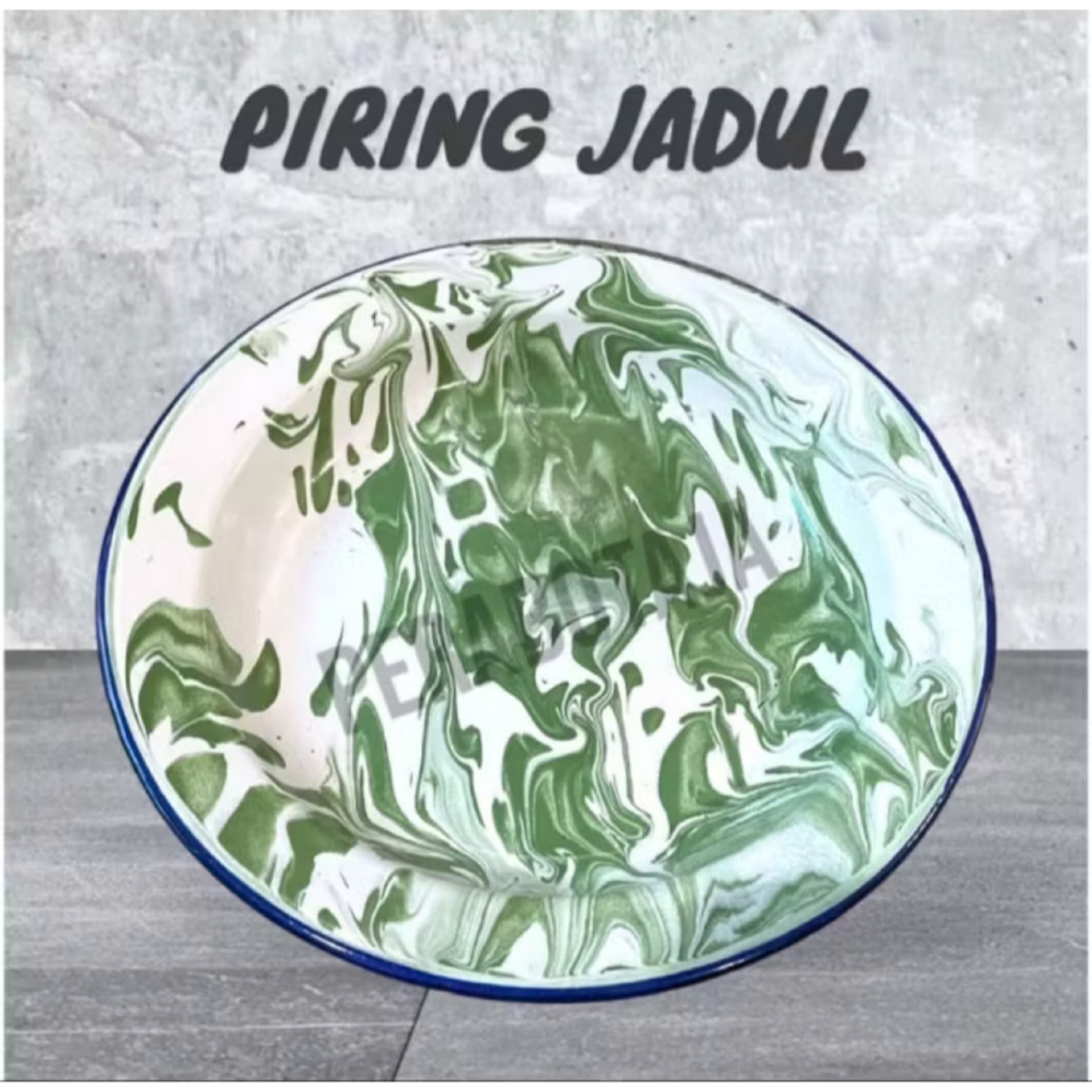 PIRING ENAMEL MOTIF BLIRIK / PIRING KALENG / PIRING JADUL /PIRING SENG PER PC SATUAN