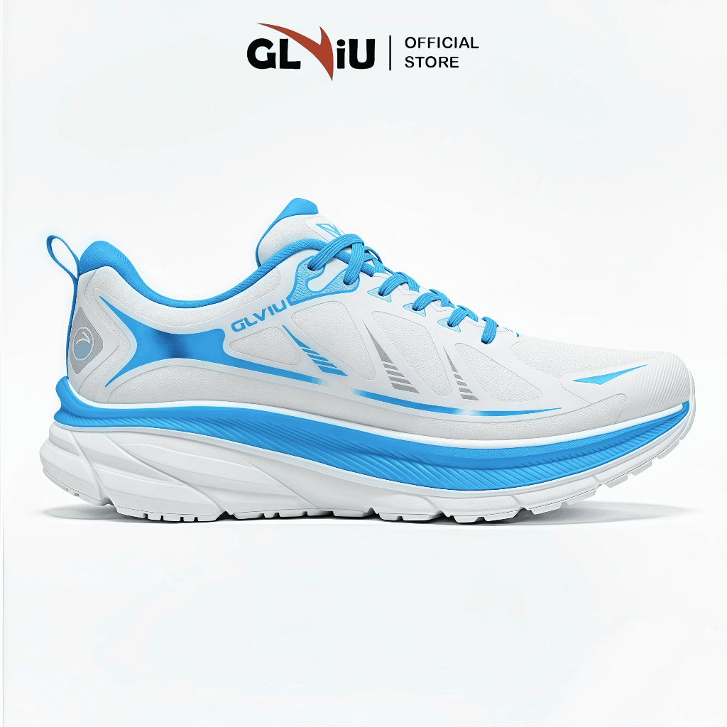 GLVIU Zeus Pro Sepatu Lari Pria Wanita Size 38-44 Sepatu Running Olahraga Joging Casual - Putih Biru