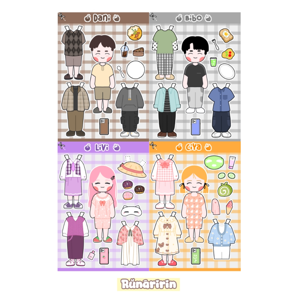 BONGKAR PASANG BONEKA KERTAS | PAPERDOLL CUTE | MAINAN BAJU BAJUAN
