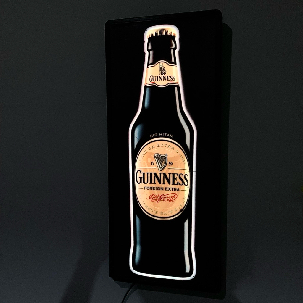 Jual Neon Box Neon Sign Bir Beer Guinness Vintage ORI 90’s Jumbo 70x30cm Hiasan Dinding Aesthetic De