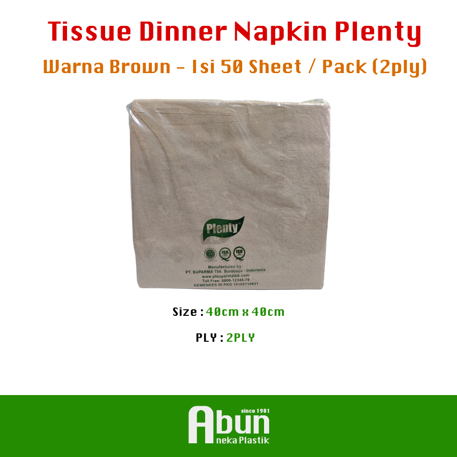 Plenty Dinner Napkin Brown Tissue 50s