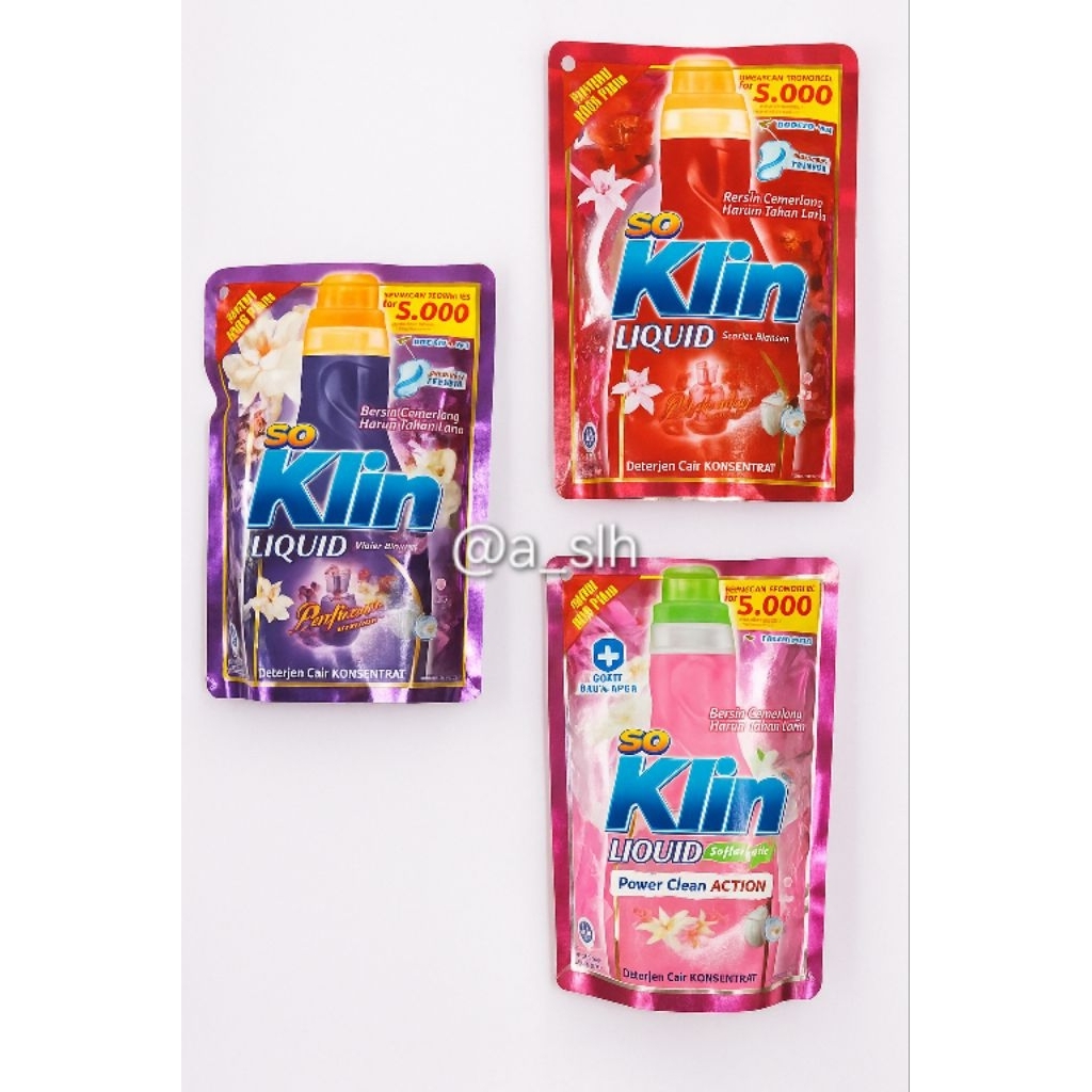 So Klin Liquid Detergen Cair Konsentrat 230ml – Bersih Cemerlang Harum Tahan Lama – Anti Bau & Apek 