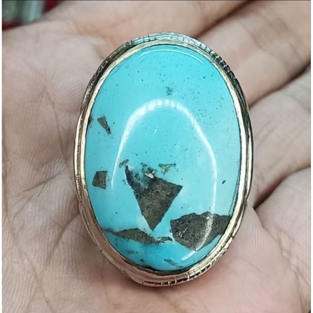 Pirus Persia biru langit Serat emas