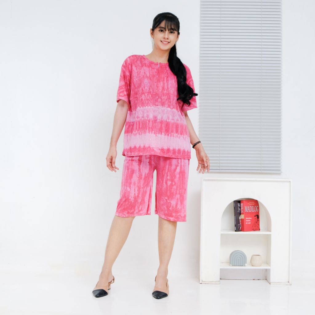 NaFaSTORE - ONE SET CELANA PENDEK SUPER JUMBO LD 140 WANITA BUSUI KAOS KATUN ADEM