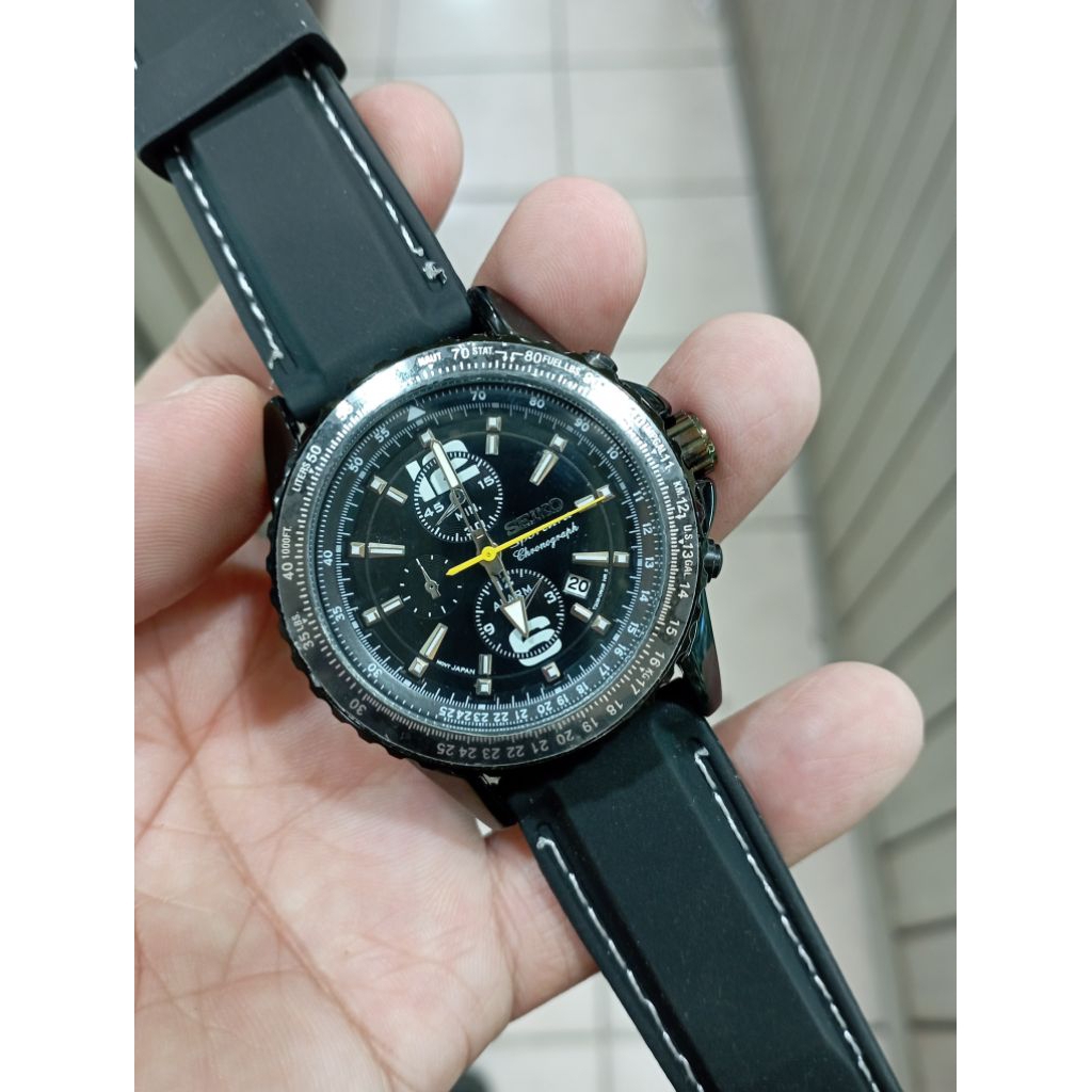 jam tangan pria Seiko stainless steel tahan air klasik-rubber