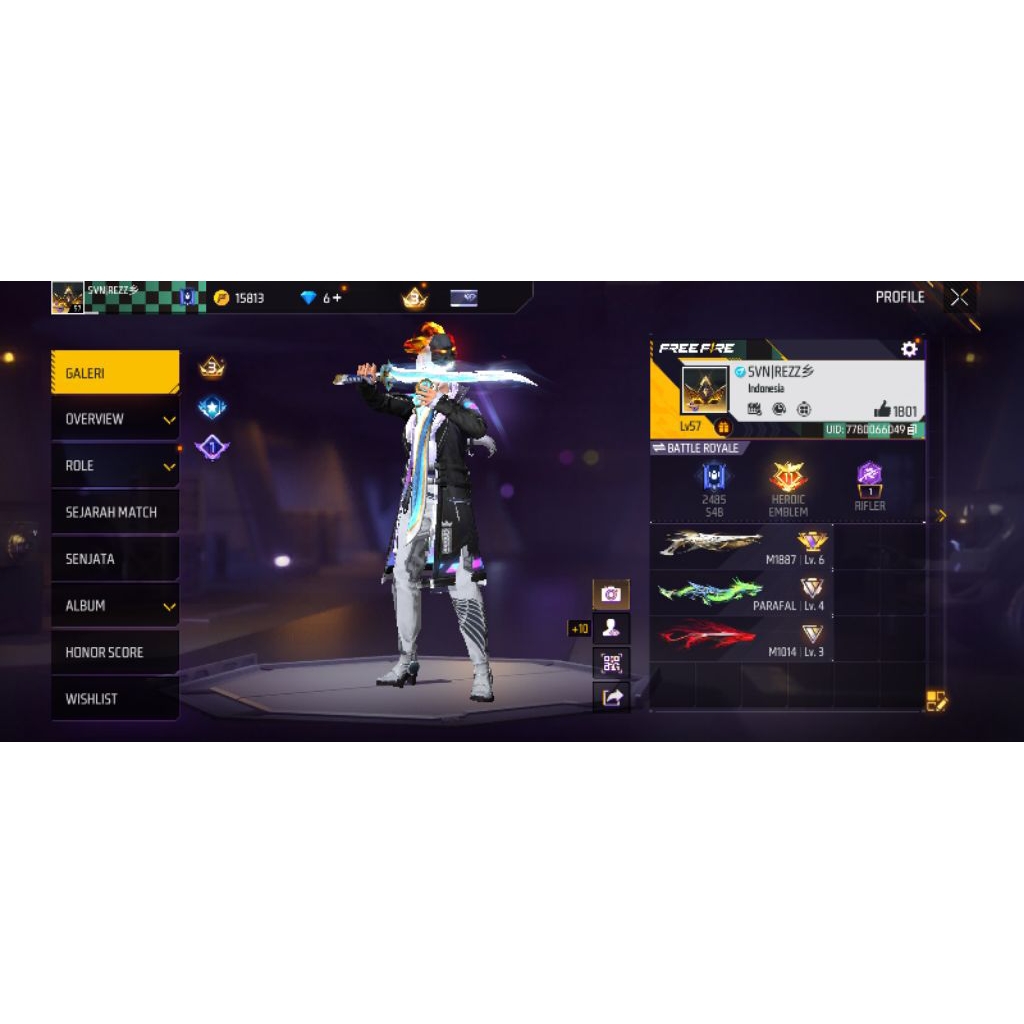 AKUN FREE FIRE SIAP PAKAI