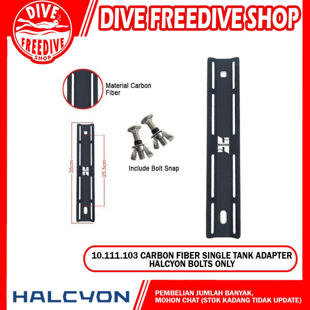 10.011.103 Carbon Fiber Halcyon Single Tank Adapter STA with Bolts Only Spare Part Backplate BC Scub