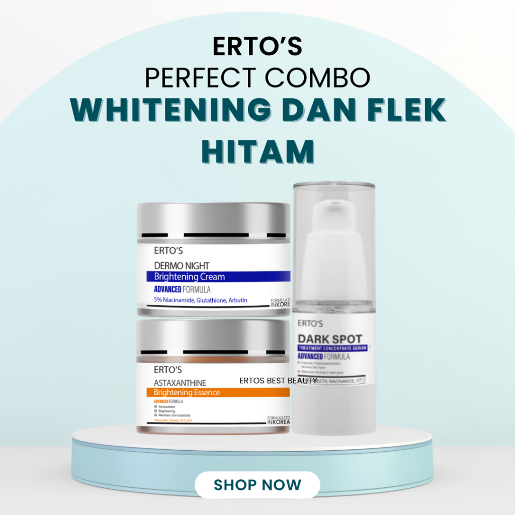 Ertos Paket Cream Krim FLek Hitam Dark Spot Membandel dan Whitening BPOM ORI 3in1