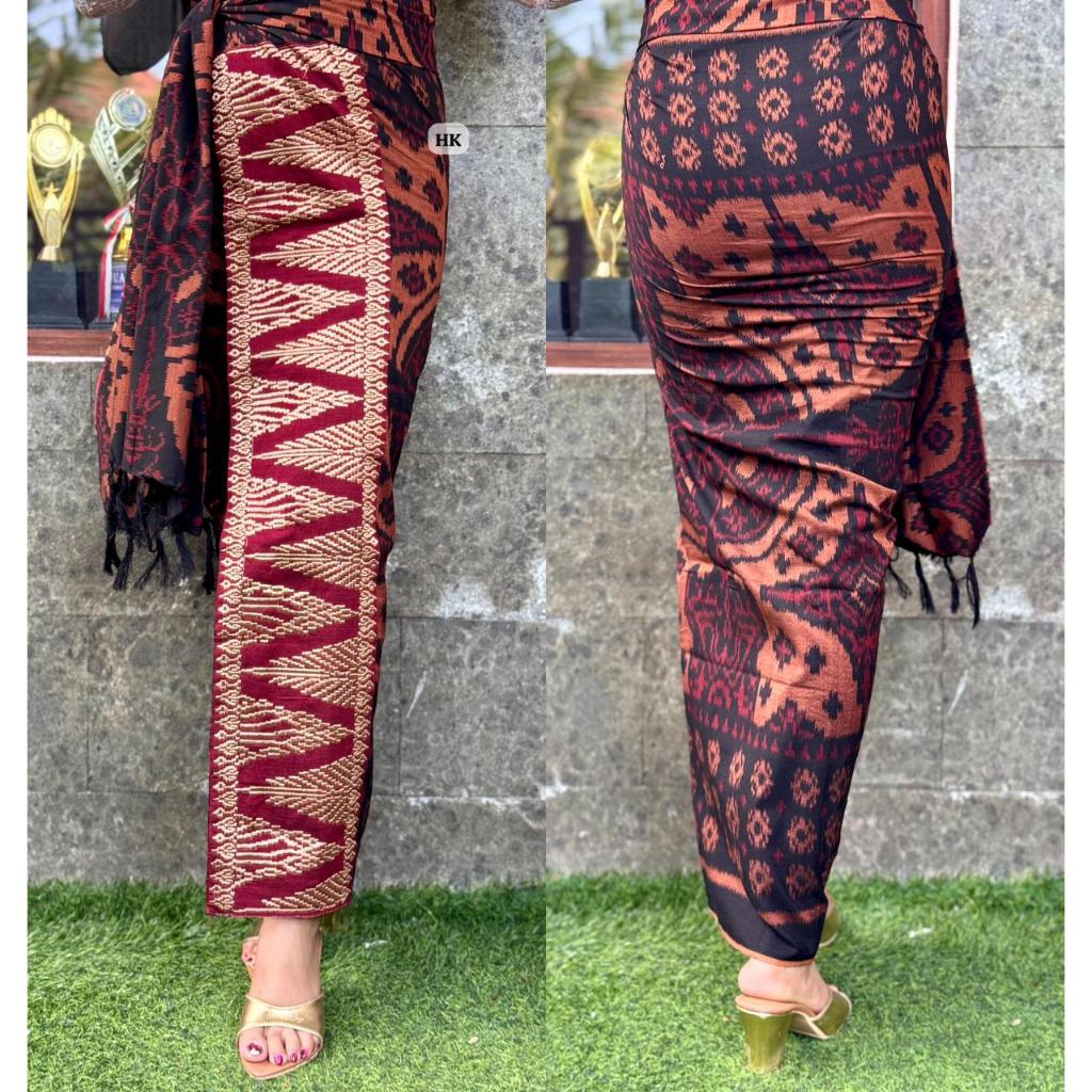 HK - Endek Bordir Tumpal Set Selendang Kamen