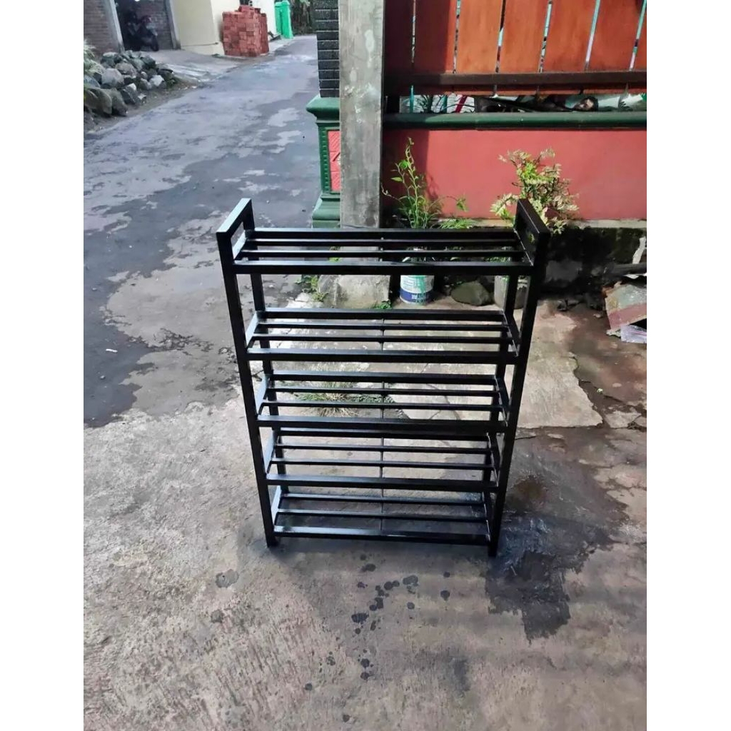 rak sepatu besi susun 5 panjang 60 cm serbaguna