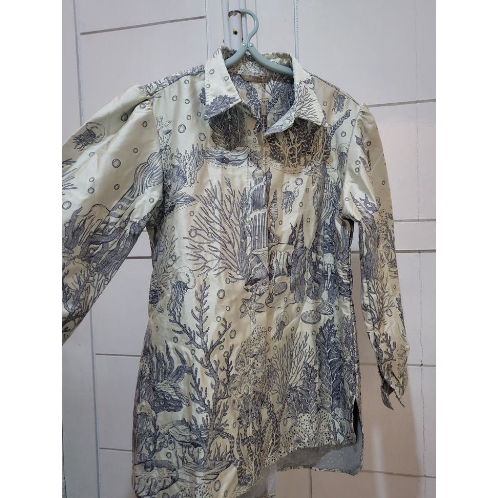 BENANG JARUM EL MAR MINORCA JACQUARD SHIRT BLUE