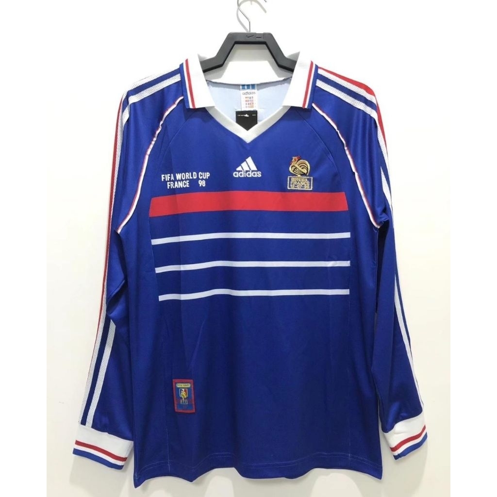 Jersey Kaos Baju Bola Timnas Prancis Perancis France Francis Home Away 3rd Third Biru Retro Klasik C