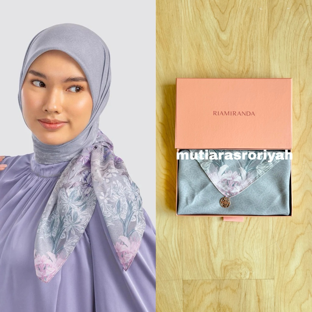 READY STOCK Ria Miranda Scarf Quinn Titanium Grey Ria Miranda RiaMiranda Voal Scarf